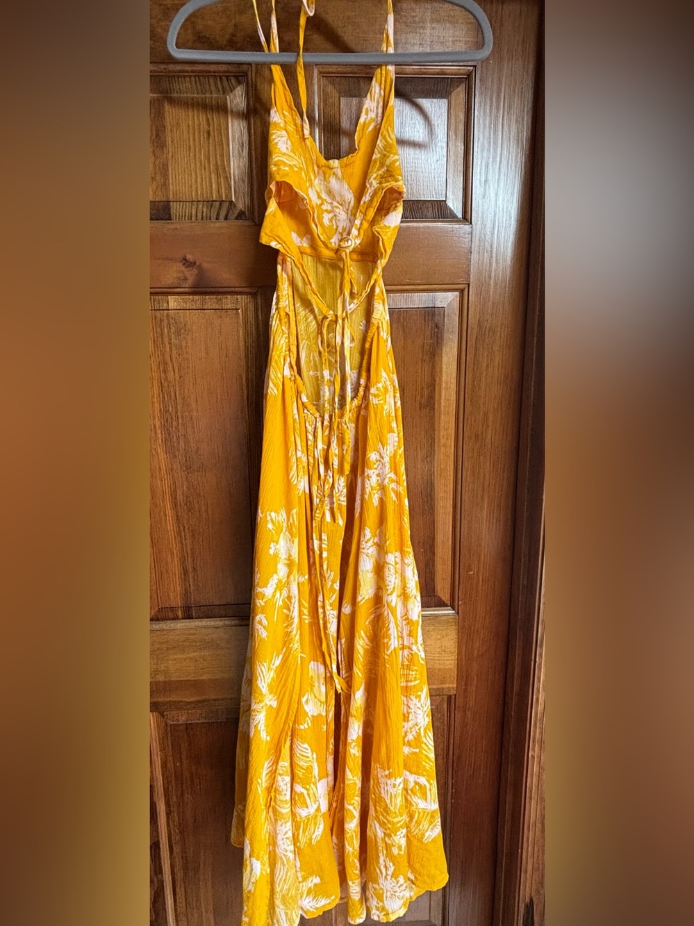 Free People Lille Printed Maxi Dress in the "Hawaii Honey" yellow colorway - Picture 6 of 7